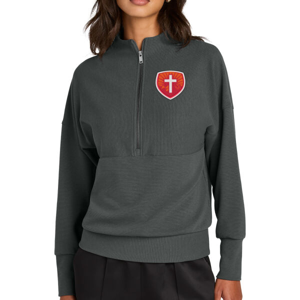 Mercer + Mettle Womens Linear Texture 1/4 Zip - Embroidered Logo Thumbnail