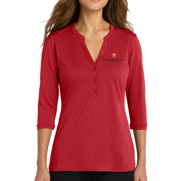 Port Authority Womens UV Choice Pique Henley - Printed Logo Thumbnail