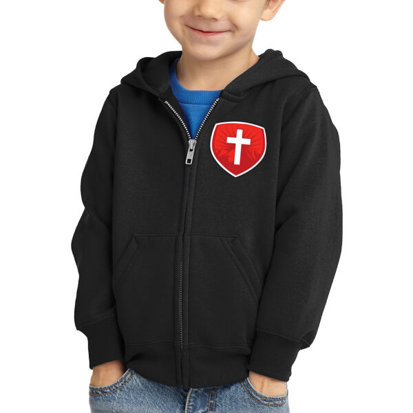 Port & Company Toddler Core Fleece Full Zip Hooded Sweatshirt - Printed Logo Thumbnail
