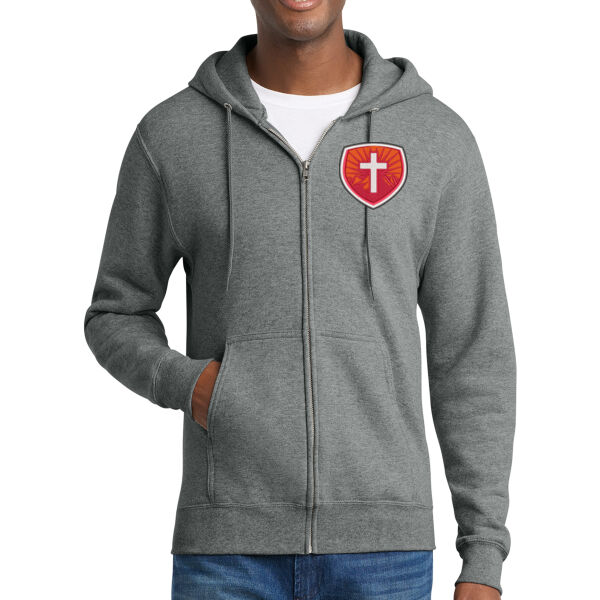 Port & Co Core Fleece Full Zip Hooded Sweatshirt - Embroidered Logo Thumbnail